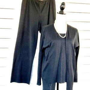 CHICO’s 3PC BLACK KNIT PANT SUIT SZ 3